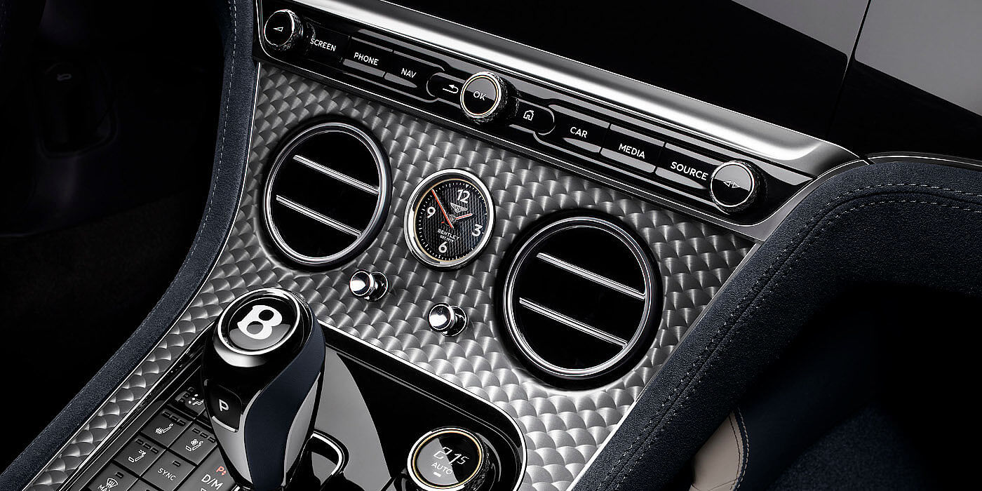 Bentley Copenhagen Bentley Continental GTC Speed convertible front interior engine spin veneer detail