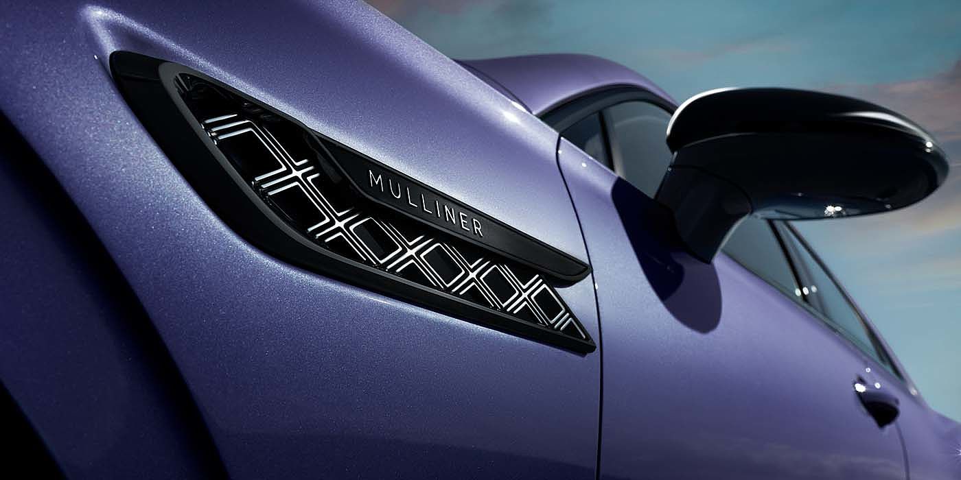 Bentley Copenhagen Bentley Flying Spur Mulliner in Tanzanite Purple paint with Blackline Specification wing vent