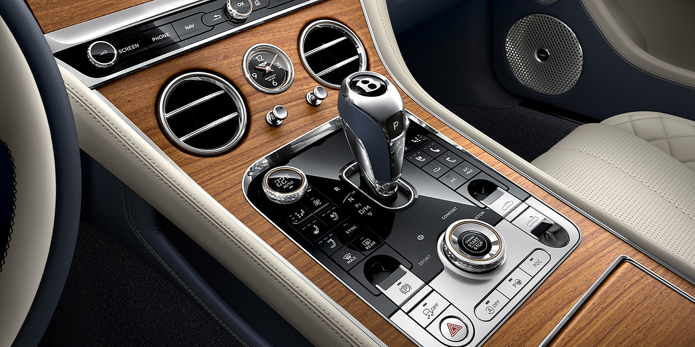 Bentley Copenhagen Bentley Continental GTC Azure convertible front interior console detail