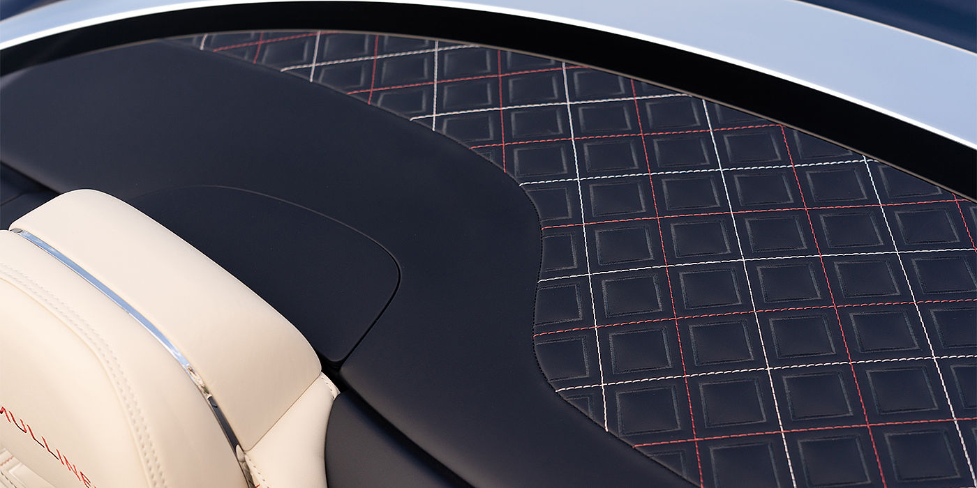 Bentley Copenhagen Bentley Continental GTC Mulliner convertible seat and cross stitched tonneau cover